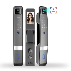Fully Automatic H20 Aluminum Alloy Anti-Theft Security Door Lock with Facial Recognition and Peephole Overseas Version
