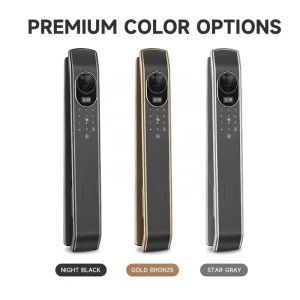 Fully Automatic Smart Door Lock with Palm Vein, Face Recognition, Video Intercom, WiFi, Fingerprint, RFID, and Aluminum Deadbolt for Studio