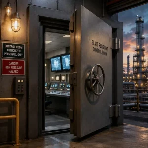 Galvanized Steel Blast-Resistant Fire-Prevention Explosion Door for Industrial Chemical Plants