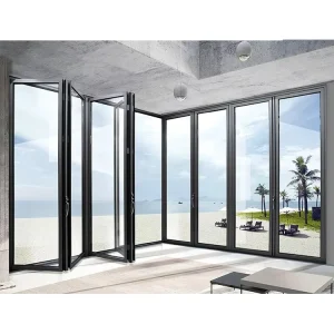 Glass Customizable High-End Folding Door System Modern Design Aluminum Frame for Residential Use for Kitchen & Villa