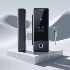 Glass Door Fingerprint Lock with Wi-Fi Access Control, Password, Card Swipe, Temporary Key, Cloud Storage and Memory Backup