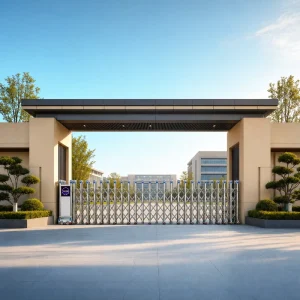 Government and School Project Aluminum Alloy Electric Telescopic Retractable Gate with Remote Control