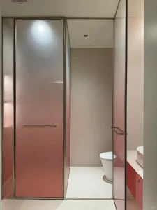 Gradient Frosted Glass Partition Doors, Customizable, Bathroom/Living Room