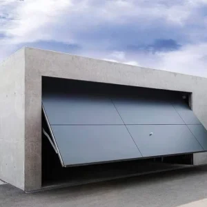 Gray Aluminum Tilt-Up Garage Door for Residential Use