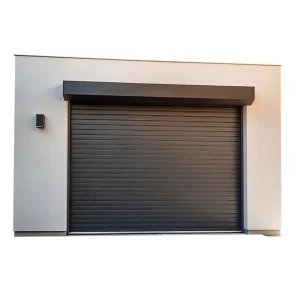 Grey Motorized Double-Layer Aluminum Roll Up Garage Door for Sheds