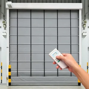 Grey Stacking Rolling Shutter Door Remote-Controlled Lifting Roller Shutter Door