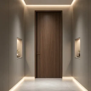 HDF High-Density Board Quick-Install Wood Door with Sound Insulation for Hotel, Bedroom, Apartment, and Dining