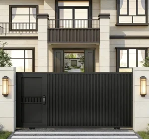 Heat-Treated Powder-Coated Aluminum Alloy Outdoor Main Entrance Gate, Customizable Sizes