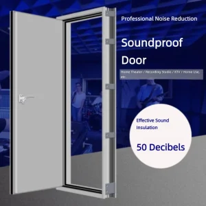 Heavy-Duty Acoustic Fire-Rated Soundproof Door for Recording Studios, Drum Rooms, Piano Rooms, Live Streaming, Bars, and Bedrooms