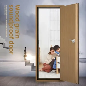 Heavy-Duty Acoustic Fire-Rated Steel Soundproof Door, Side-Opening Postmodern Design for Recording Studios and Drum Rooms