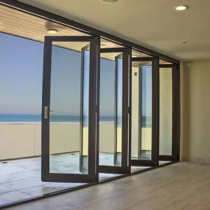 Heavy-Duty Aluminum Alloy Folding Glass Door for Terrace, Balcony, or Kitchen
