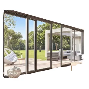 Heavy-Duty Aluminum Alloy Sliding Door for Villa or Interior Use, Waterproof Hollow Glass