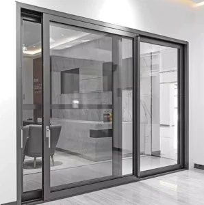 Heavy-Duty Aluminum Alloy Thermal Break Sliding Glass Door with Tempered Glass for Living Room Kitchen Balcony Patio Exterior