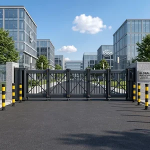 Heavy Duty Aluminum Alloy Track Type Linear Sliding Telescopic Gate for School and Community Access