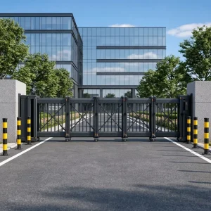 Heavy-Duty Aluminum Sectional Fencing Gate, Automatic Electric Telescopic Sliding Gate for Residential or Commercial Use