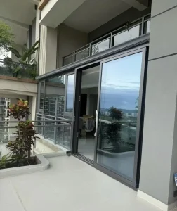 Heavy Duty Aluminum Sliding Glass Door Modern Double Glazed Tempered Glass Fireproof Soundproof for Bedroom & Outdoor Use