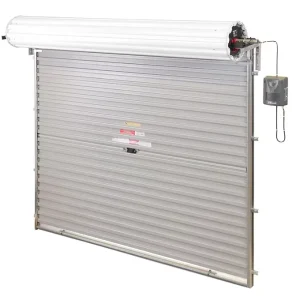 Heavy-Duty Automatic Fire-Resistant Roller Shutter Door, Galvanized Steel, Industrial Workshop