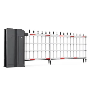 Heavy Duty Automatic Security Barrier Gate with Dual Cabinet, 6.5m Fence Boom, DC 200W Access Control