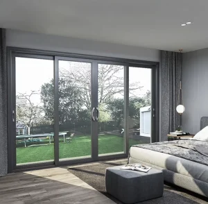 Heavy-Duty Double-Glazed Aluminum Sliding Glass Door System for Balcony or Villa