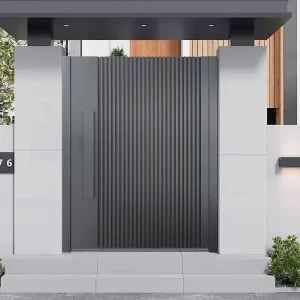 Heavy Duty Security Double Entrance Manual Swing Gate Wind Resistant Custom Color Modern Courtyard Main Door for Villa