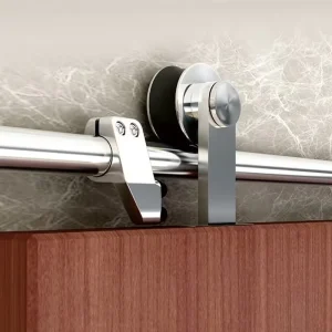 Heavy-Duty Stainless Steel Barn Door Hardware for Wood or Glass Sliding Doors