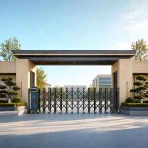 Heavy-Duty Stainless Steel Electric Retractable Folding Gate for Composite Driveway Entrance