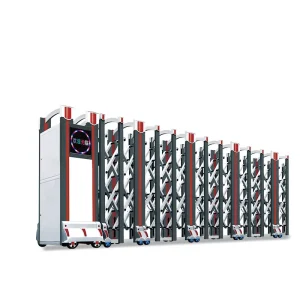 Heavy Duty Trackless Electric Retractable Barrier Gate Turnstile with Advertising Screen