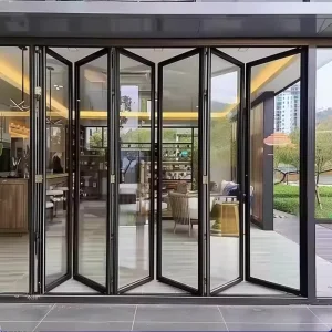 Heavy-Duty Windproof Waterproof Sliding Folding Door with Push-Pull Opening