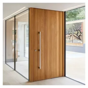 High End American White Shaker Style Wood Veneer Glass Wooden Interior Swing Doors