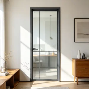 High Grade Tempered Glass Airtight Sealing Windproof Moisture Proof Household Interior Aluminum Glass Swing Casement Door