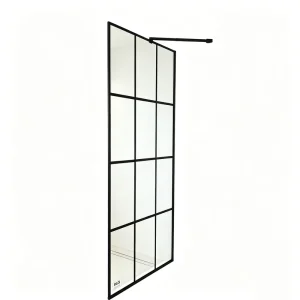 High Quality Custom Villa Apartment Matte Black Tempered Glass Stainless Steel Framed Shower Door