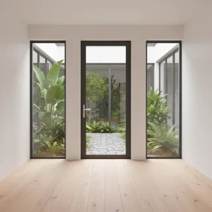High Quality Double Tempered Glass French Door Indoor Outdoor Aluminum Swing Door Bedroom Hall Modern Waterproof Exterior