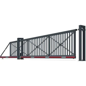 High Security Aluminum Alloy Modern Design Apartment Villa Outdoor Factory Retractable Fence Electric Suspension Door Cantilever