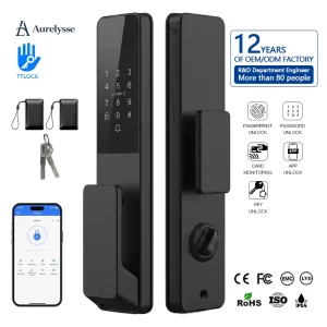 High-Security App Digital Door Lock, Full Automatic, Grade C Cylinder, for Wood and Metal Doors