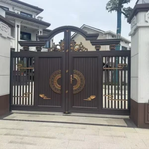 High-Strength Aluminum Profile Automatic Double-Swing Courtyard Gate for Villa Entrance
