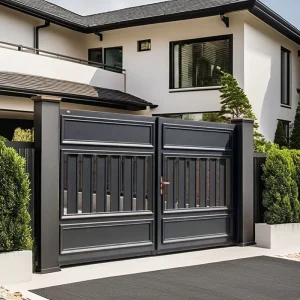 High Style 2m Aluminum Swing Gate Outdoor Villa Entrance Security Metal Door Fence Trellis Driveway Garden