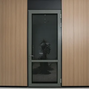 High end Wood Aluminum Swing Glass Door with Mosquito Net