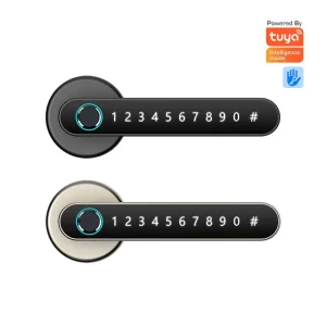 Home Bedroom Smart Door Lock With Fingerprint WiFi Password Keyless Cloud Access for Wood and Aluminum Doors