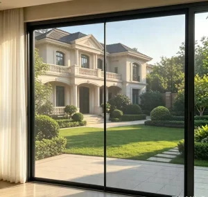 Horizontal Retractable Pleated Insect Screen Door with Aluminum Frame, Custom Size