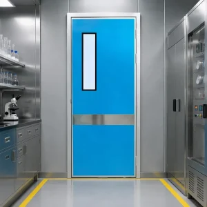 Hospital Cleanroom ICU Airtight Manual Steel Swing Door with Aluminum Frame