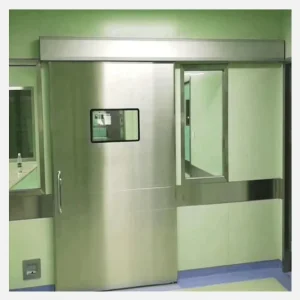 Hospital Double Door with Glass Inserts Automatic Sliding Hermetic Door