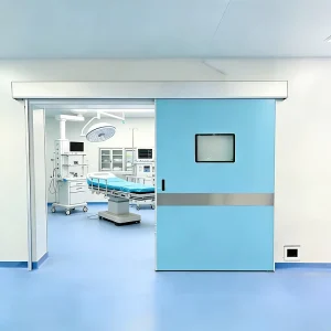 Hospital Operating Theatre Stainless Steel Hermetic Automatic Sliding Clean Room Door with Foot Sensor Switch