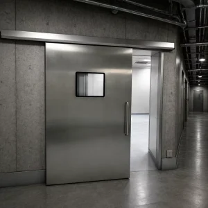 Hospital Steel Hermetic Automatic Sliding Radiation-Proof Door with Stainless Steel Edging and Waterproof Feature