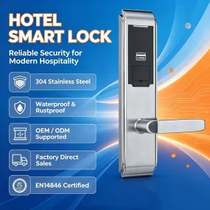 Hotel Smart Lock RFID Card Electronic Key Card Hotel Door Lock System Wooden Stainless Steel Door