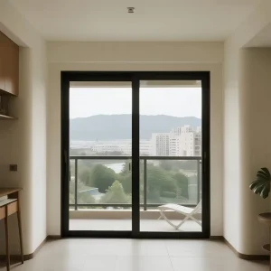 House Exterior Aluminum Frame Double-Glass Sliding Balcony Door