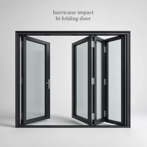 Hurricane Impact Aluminum Bi-Folding Door Double or Triple Pane for Coastal Homes