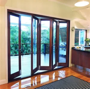 Hurricane Impact Folding Aluminum Bi-Fold Doors with SGP Safety Glass for Sunrooms and Conservatories