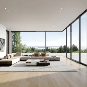 Hurricane Impact Rated Sliding Door Slim Frame Panoramic Glass Miami Dade Compliant Security for USA Mexico Coast