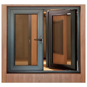 Hurricane Impact Tempered Glass Double-Glazed Aluminum Casement Window and Door for Balcony