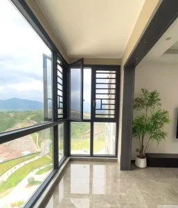 Hurricane Proof Premium Soundproof Slim Profile Triple Glazed Aluminum Casement Windows for Coastal Residential Building